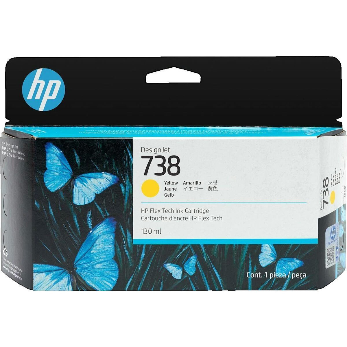 HP Cartouche d'encre originale HP 738 - 130 ml - Jaune - Pour DesignJet T950