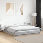 VIDAXL Cadre de lit et lumieres LED sans matelas sonoma gris 150x200cm