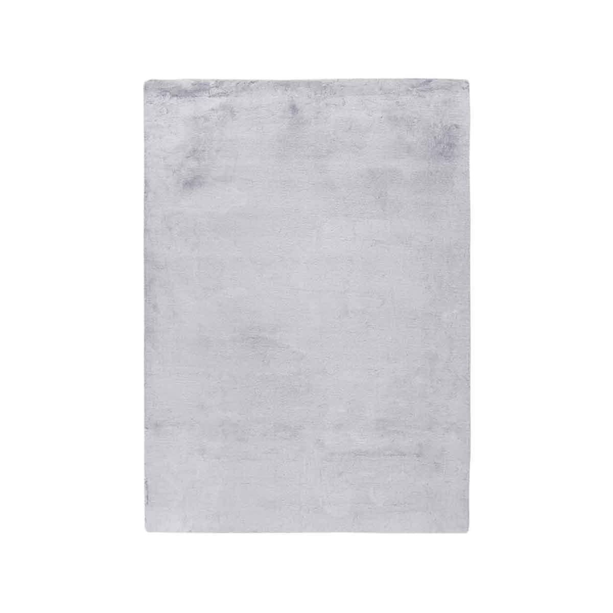 Paris Prix Tapis à Poils Longs Uni  Saika  Gris & Blanc