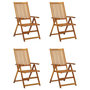 Voir la diapositive 2 : VIDAXL Chaises inclinables de jardin lot de 4 et coussins Bois acacia