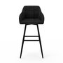 Voir la diapositive 3 : ID MARKET Lot de 4 tabourets de bar MADY avec accoudoirs en velours noir