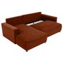 Voir la diapositive 3 : BEST MOBILIER Aurelia - canapé d'angle gauche 4 places convertible avec coffre en tissu texturé