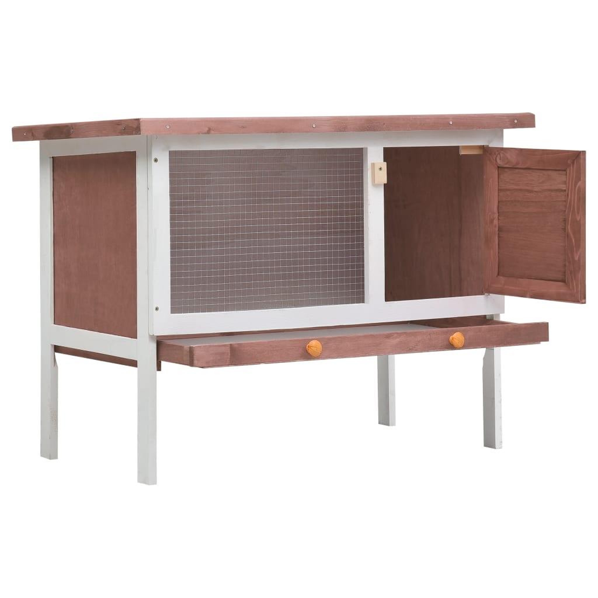 Voir la diapositive 2 : VIDAXL Clapier d'exterieur 1 niveau Marron Bois