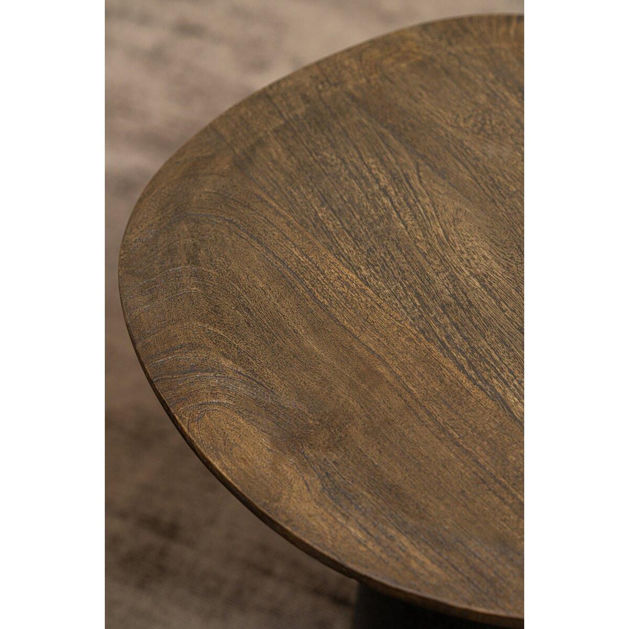 Voir la diapositive 4 : J-LINE Table Basse Ovale en Bois  Kilian  86cm Marron