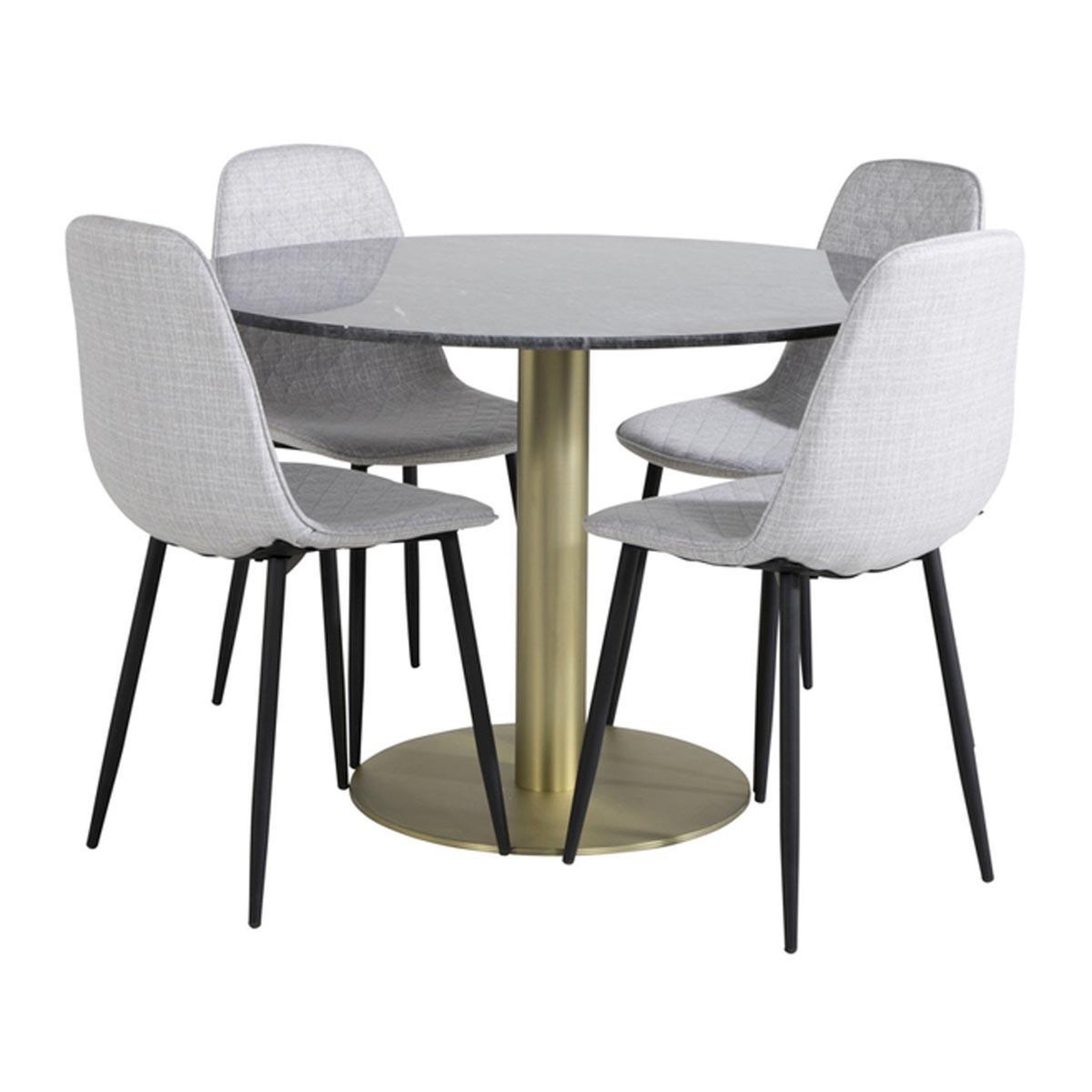 Paris Prix Ensemble table à manger & 4 chaises  estelle ii & polar  106cm noir & gris