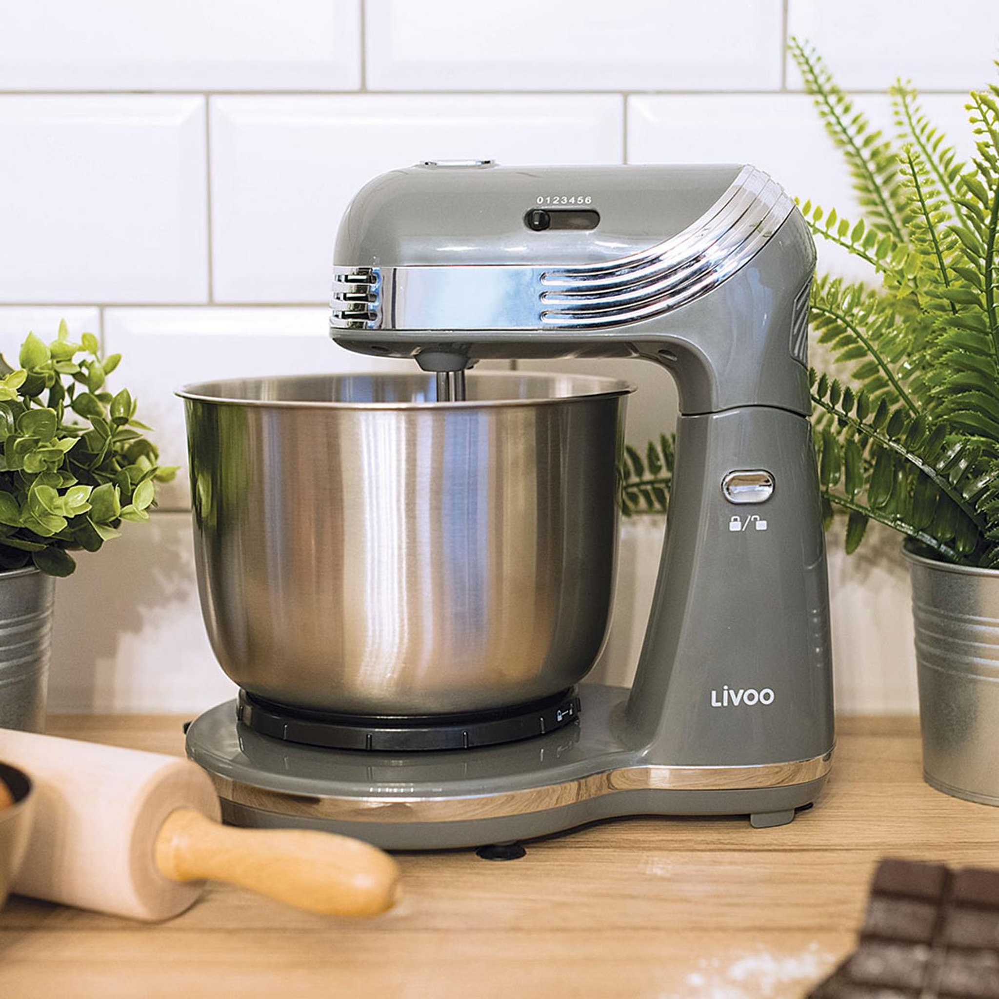 Voir la diapositive 6 : LIVOO Robot pâtissier multifonction 3l 250w gris - dop137g