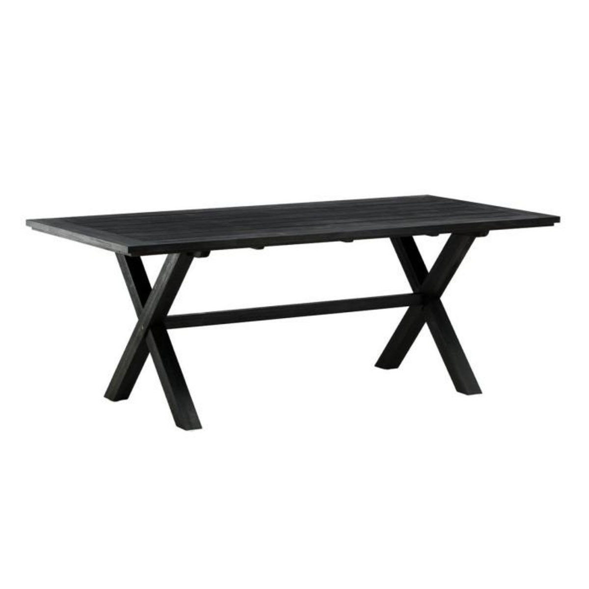 Paris Prix Table de Jardin en Bois  Rives  200cm Noir