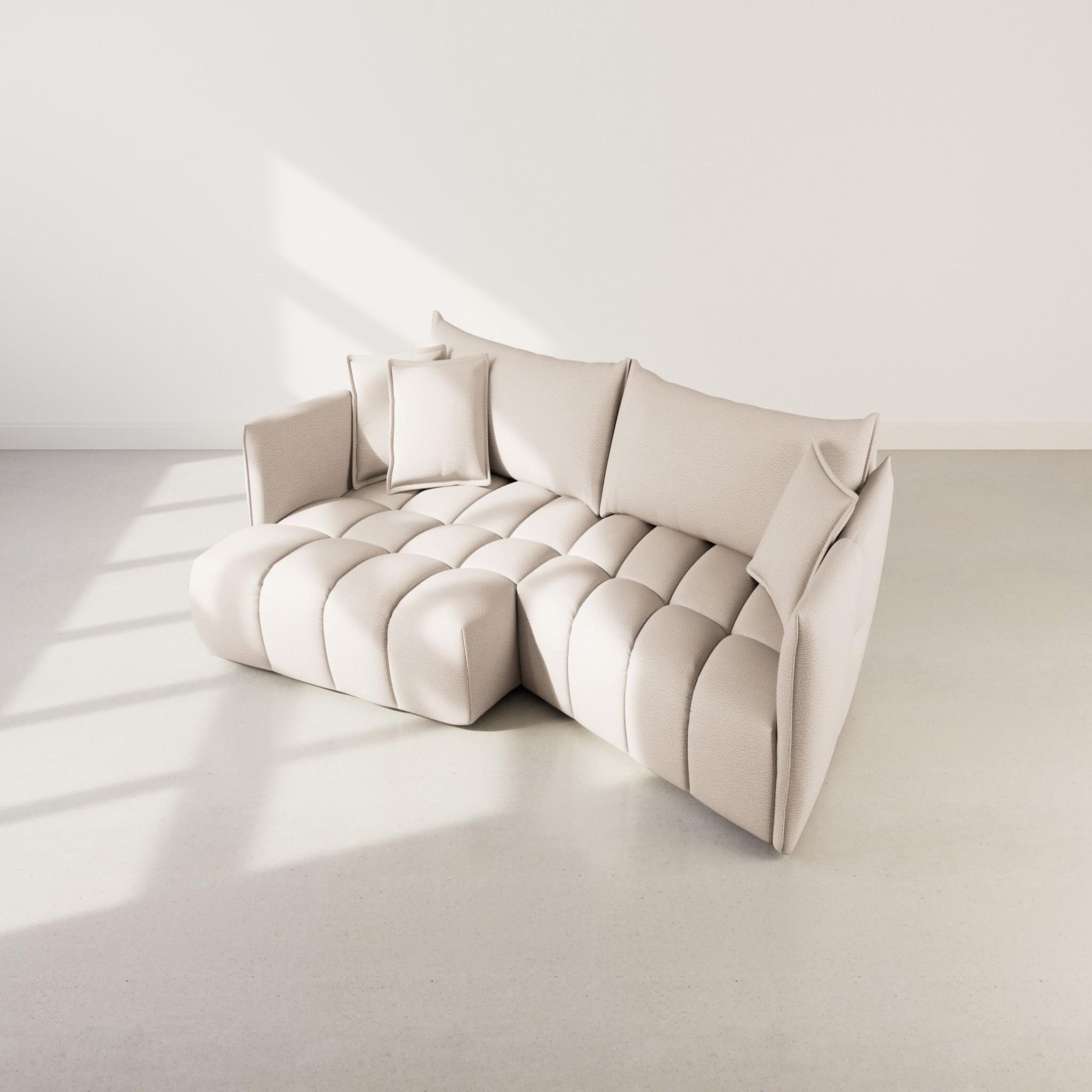 Voir la diapositive 3 : LISA DESIGN Cassiopee - canapé d'angle gauche 4 places en tissu texturé