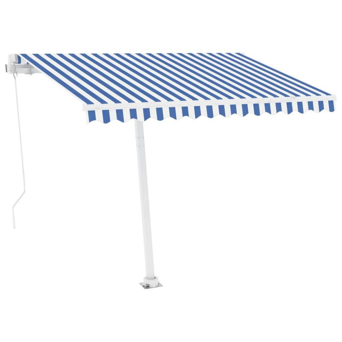 VIDAXL Auvent manuel retractable sur pied 300x250 cm Bleu/Blanc