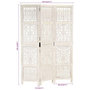 Voir la diapositive 6 : VIDAXL Cloison de separation 3 panneaux Blanc 120x165 cm Bois manguier