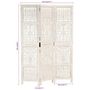 Voir la diapositive 6 : VIDAXL Cloison de separation 3 panneaux Blanc 120x165 cm Bois manguier
