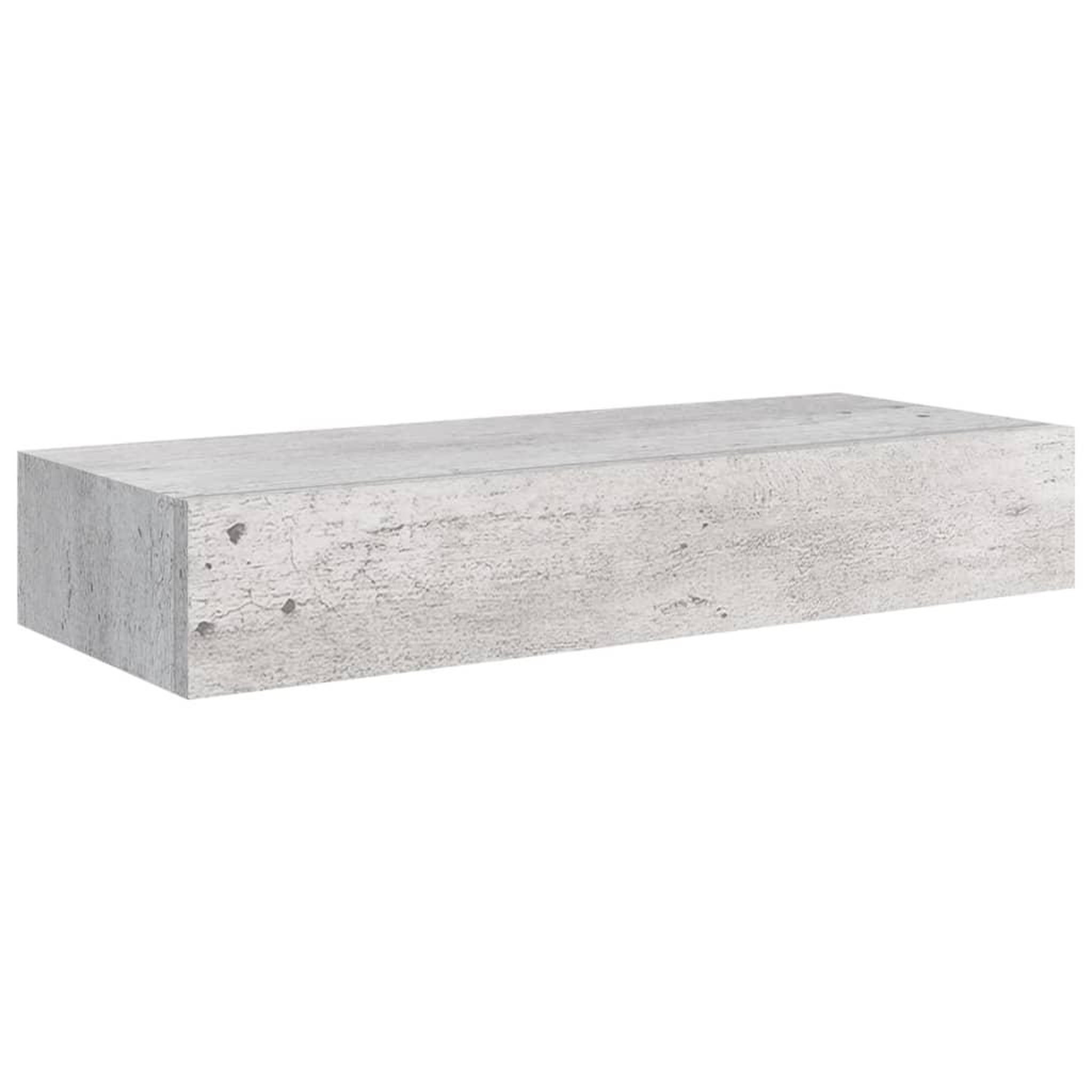 Voir la diapositive 4 : VIDAXL Etageres a tiroir murales 2 pcs Gris beton 60x23,5x10 cm MDF