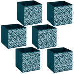 FIVE Lot de 6 boites de rangement OLIVIA - L. 31 x l.31 x H. 31 cm - Bleu