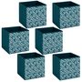 Voir la diapositive 1 : FIVE Lot de 6 boites de rangement OLIVIA - L. 31 x l.31 x H. 31 cm - Bleu