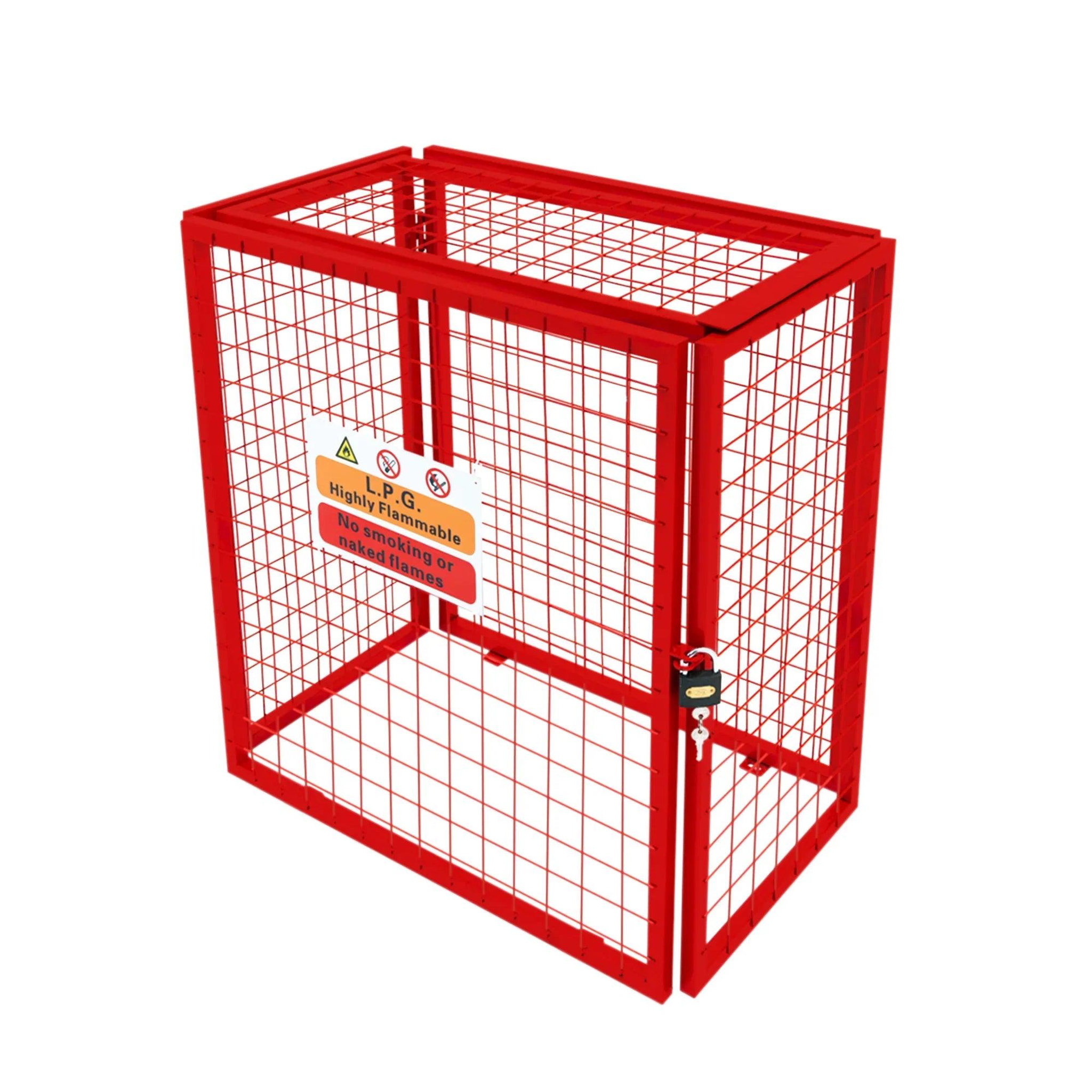 Voir la diapositive 3 : MONSTERSHOP Cage de rangement pour 2 bouteilles de gaz - rouge