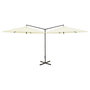 Voir la diapositive 2 : VIDAXL Parasol de jardin double avec mat en acier sable 600 cm