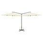 Voir la diapositive 2 : VIDAXL Parasol de jardin double avec mat en acier sable 600 cm