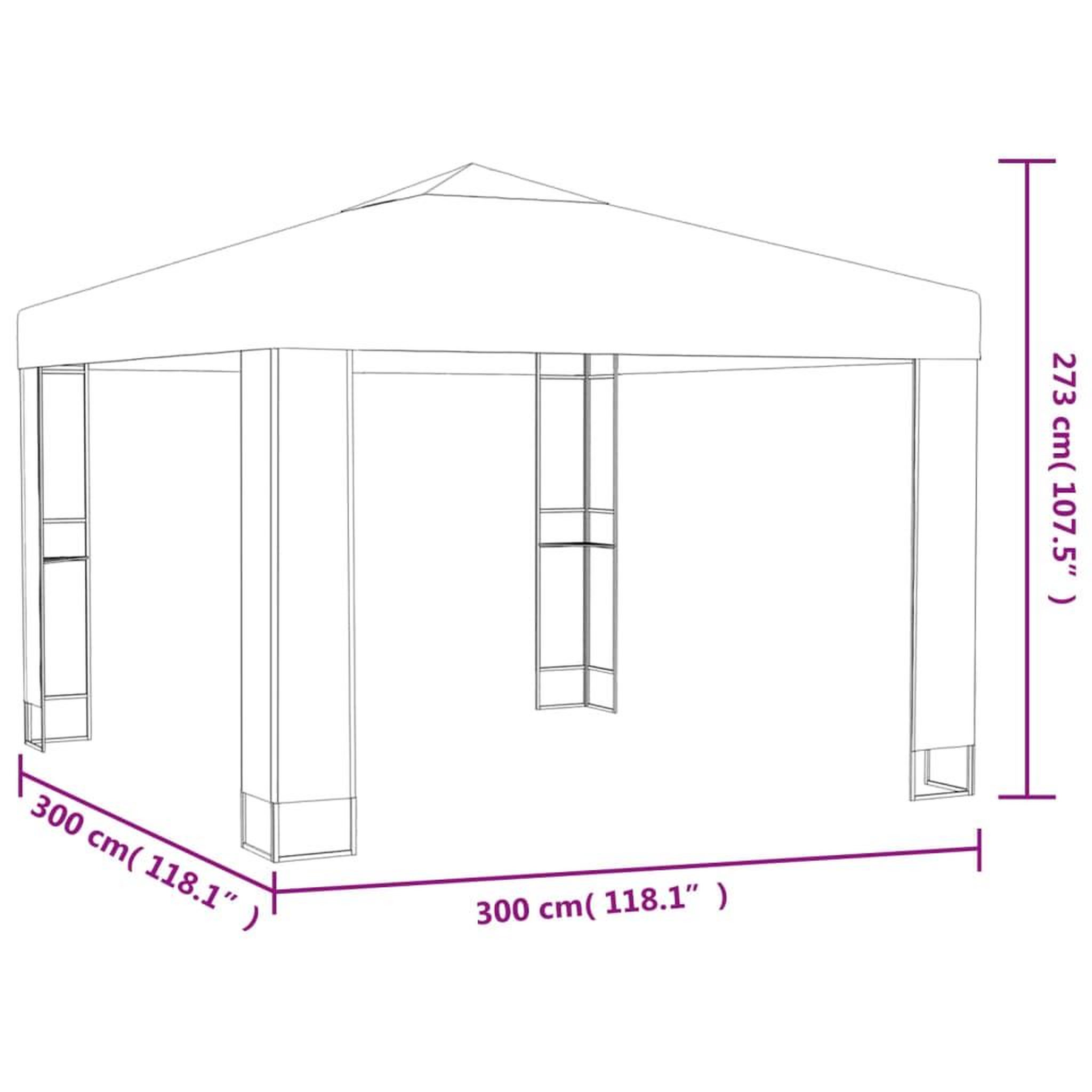 Voir la diapositive 6 : VIDAXL Tonnelle avec double toit et lumieres LED 3x3 m Anthracite