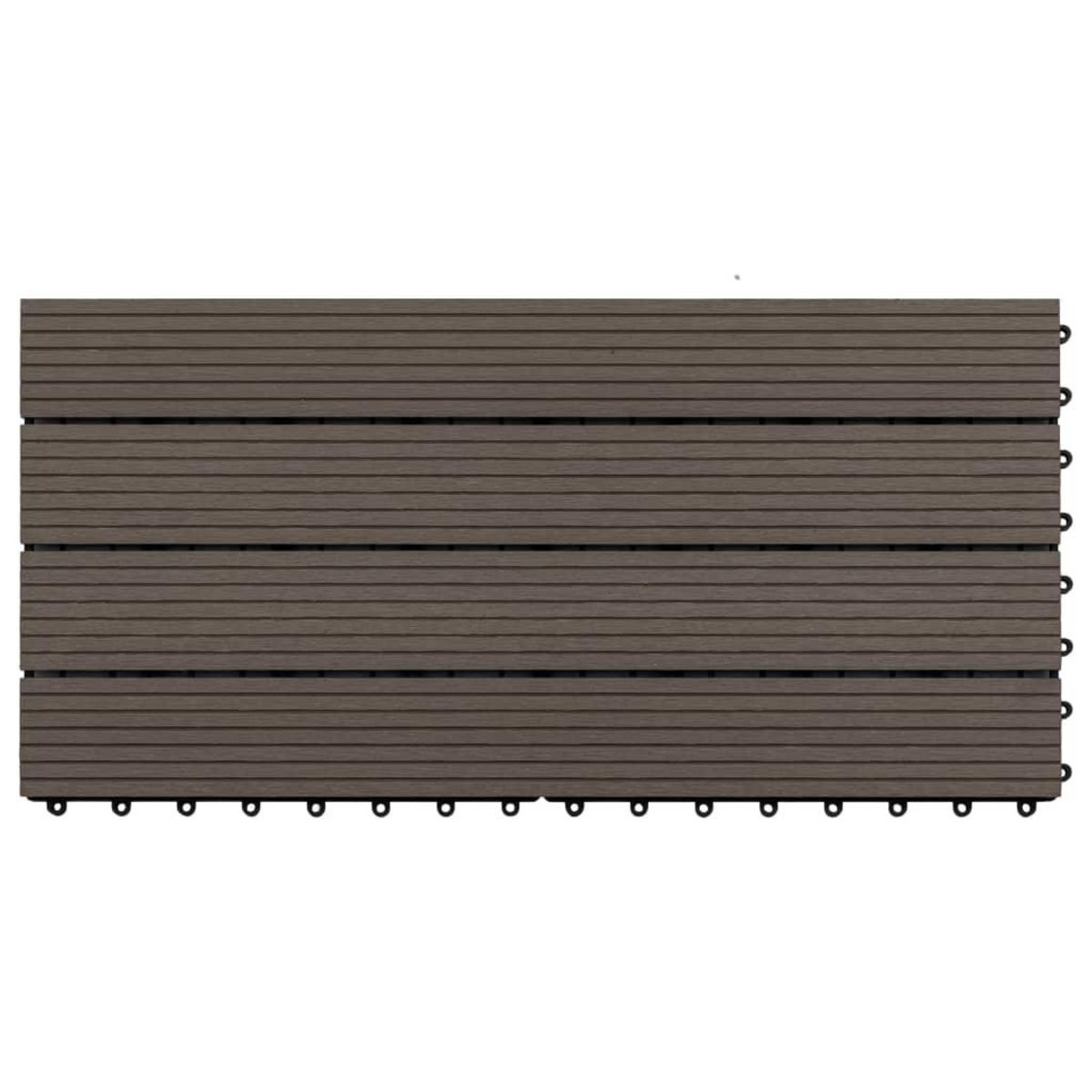 VIDAXL Carreaux de terrasse 6 pcs WPC 60x30 cm 1,08 m^2 Marron fonce