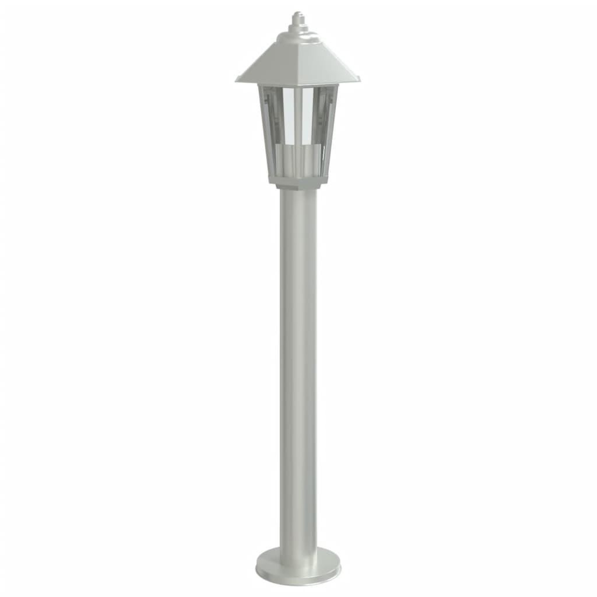 Voir la diapositive 5 : VIDAXL Lampadaires d'exterieur 3 pcs argente 80 cm acier inoxydable
