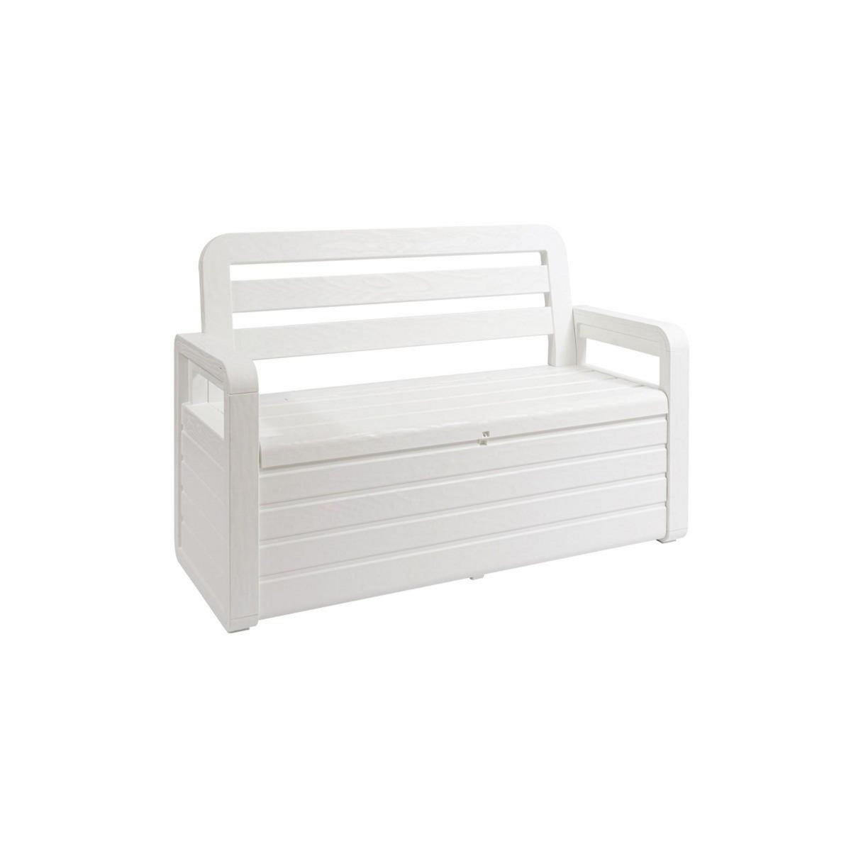 Toomax Coffre de Jardin en résine 270 Litres BLANC Effet bois 132 x 58 x H89 cm Protection Anti UV TOOMAX