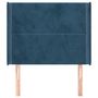 Voir la diapositive 3 : VIDAXL Tete de lit avec oreilles Bleu fonce 103x16x118/128 cm Velours