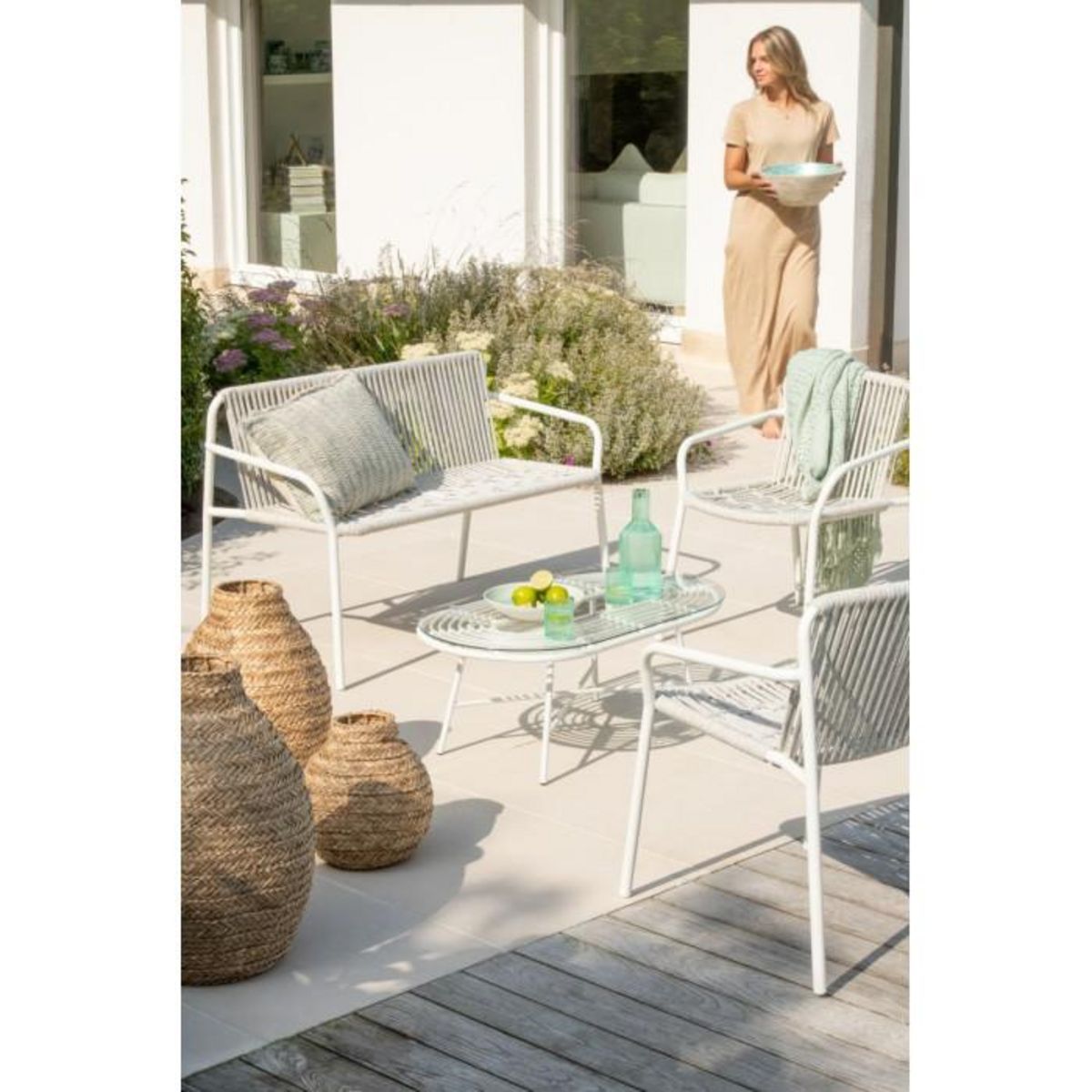 Paris Prix Vase Déco en Jonc  Tressé  50cm Naturel