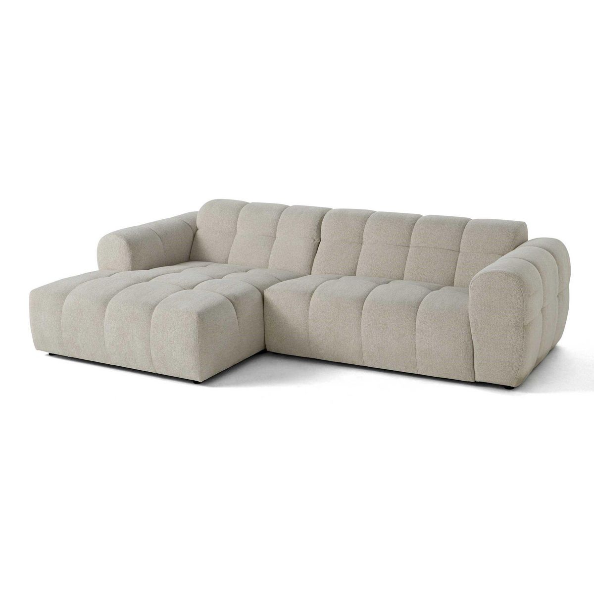 LISA DESIGN Ray - canapé d'angle gauche - 4 places - en tissu texturé