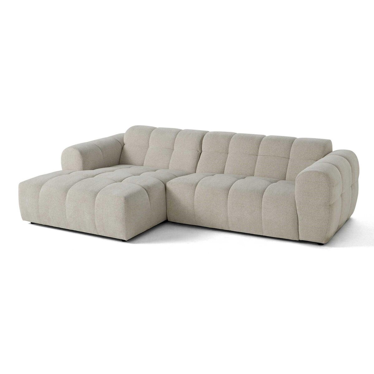 LISA DESIGN Ray - canapé d'angle gauche - 4 places - en tissu texturé