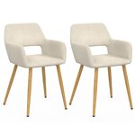 ID MARKET Lot de 2 chaises de salle à manger, fauteuils de table HOLY en velours beige