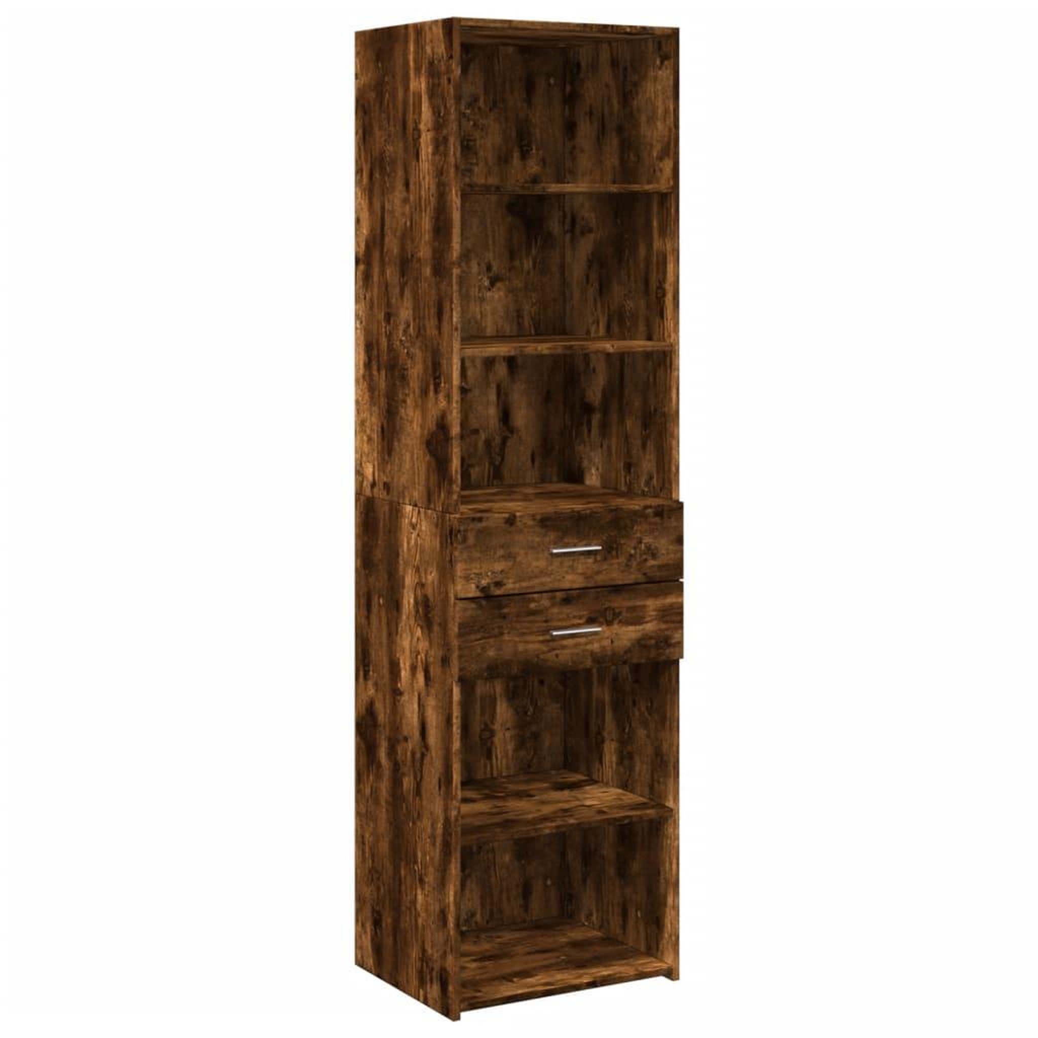 Voir la diapositive 2 : VIDAXL Buffet haut chene fume 50x42,5x185 cm bois d'ingenierie