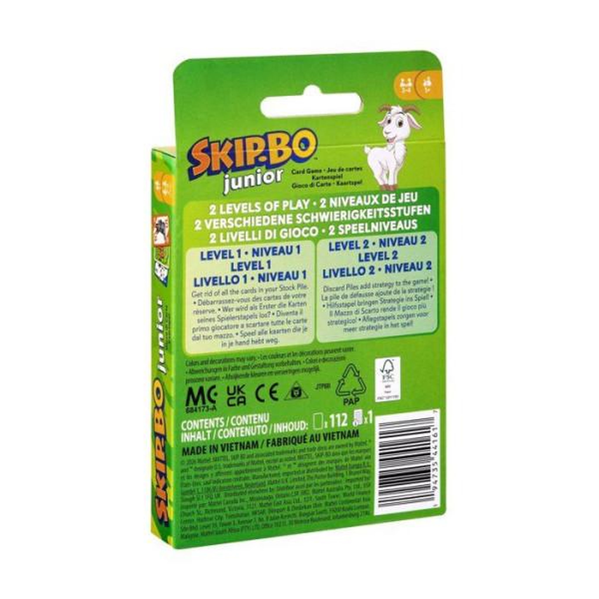 Voir la diapositive 3 : MATTEL GAMES Jeu de cartes - MATTEL GAMES - Skip-Bo Junior JTP66 - 2 niveaux - Éducatif - Apprentissage