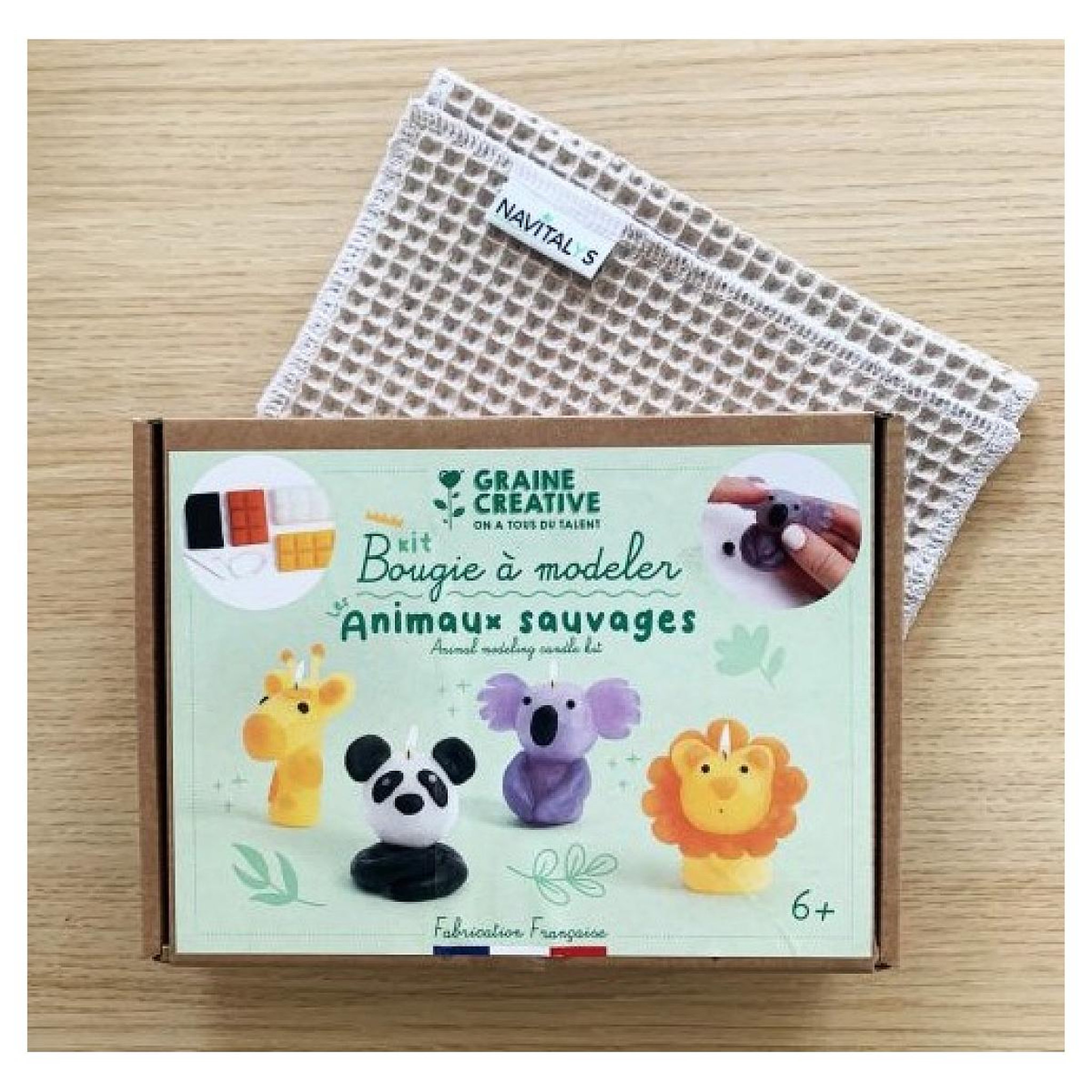Graine créative Kit bougies a modeler - Animaux sauvages