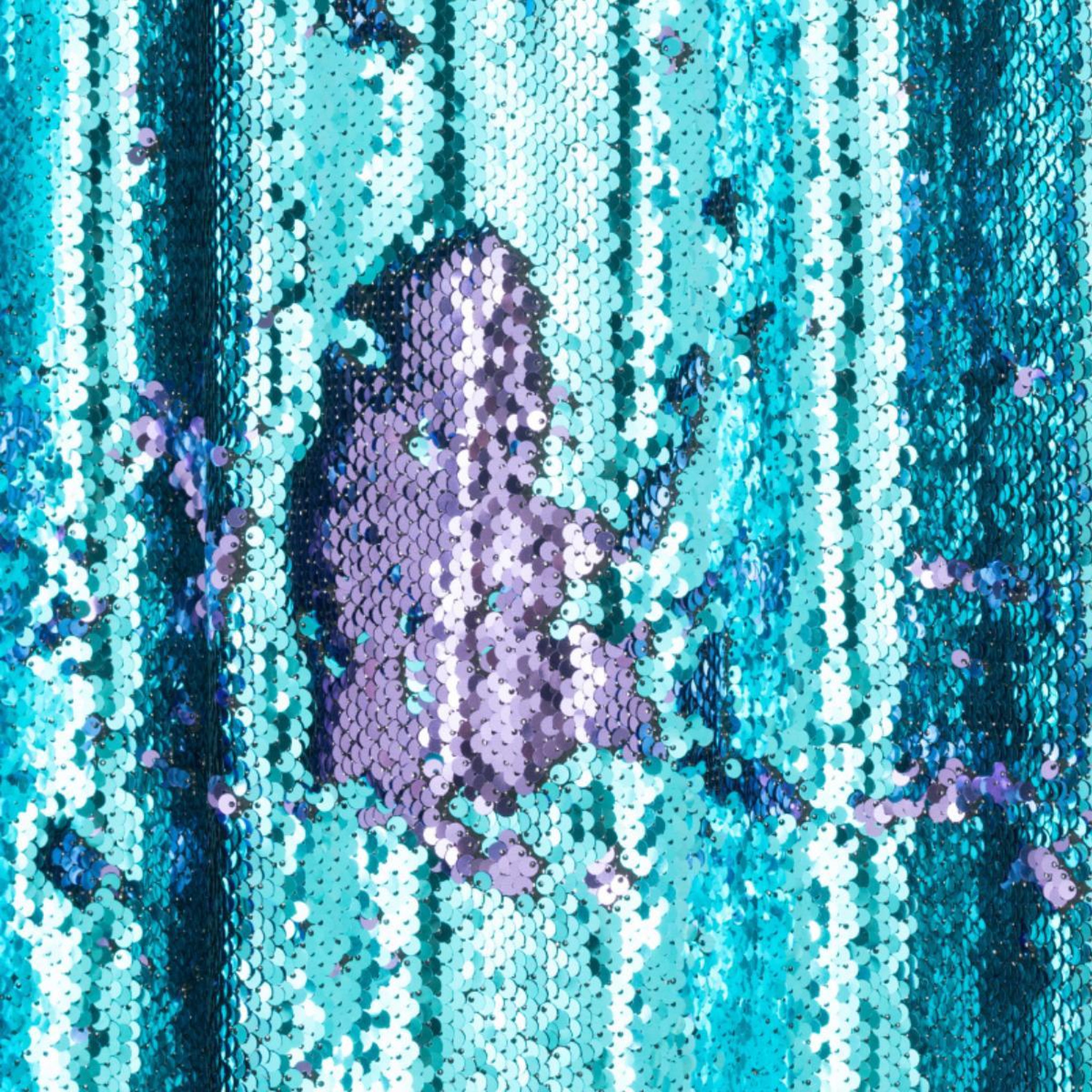 Voir la diapositive 5 : J-LINE Rideau à passants  sequin  125x250cm bleu & mauve
