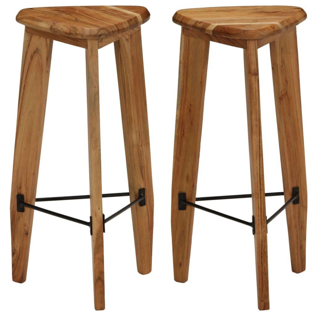 VIDAXL Tabourets de bar lot de 2 bois d'acacia massif