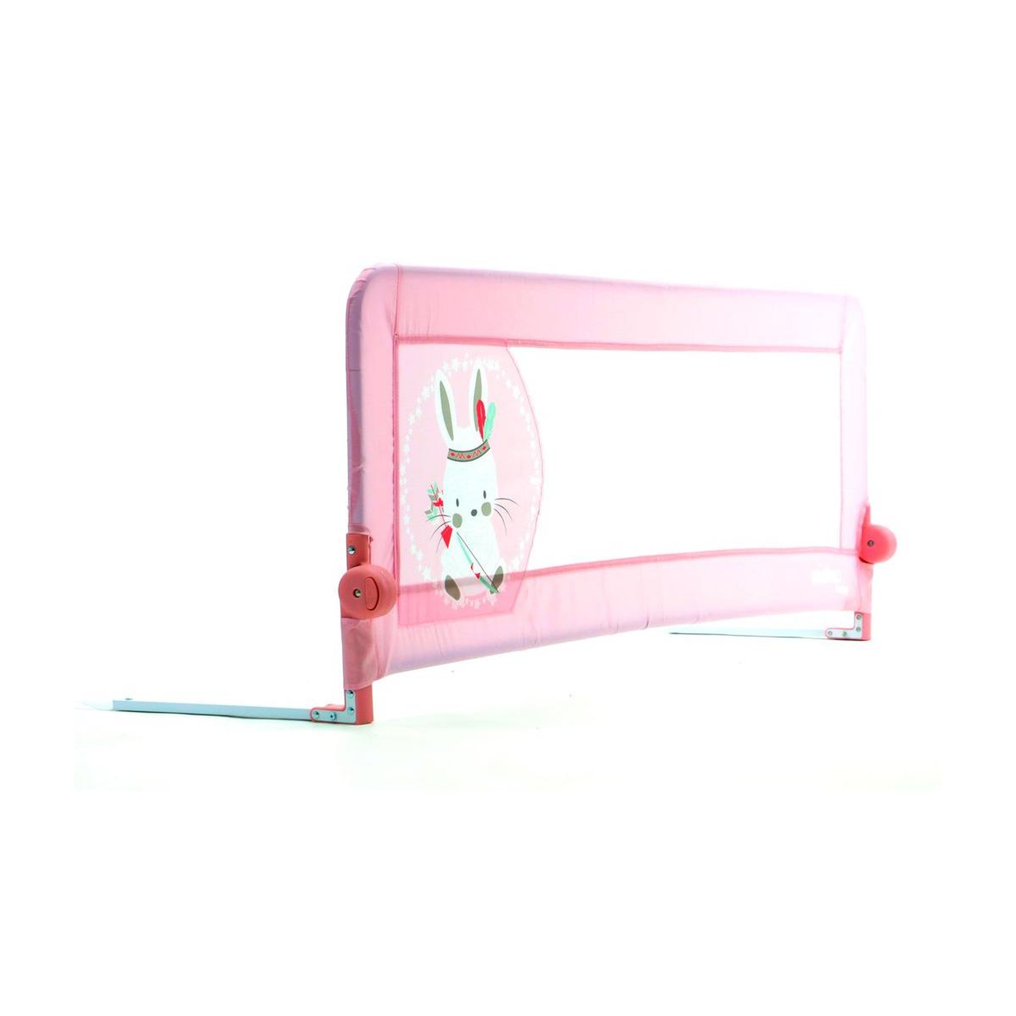 Voir la diapositive 2 : Asalvo Barrière de lit 2 en 1 rose avec motif de lapin - Sécurité et confort pour enfants