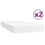 Voir la diapositive 5 : VIDAXL Sommier a lattes de lit avec matelas Blanc 200x200cm Similicuir