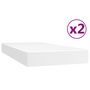 Voir la diapositive 5 : VIDAXL Sommier a lattes de lit avec matelas Blanc 200x200cm Similicuir