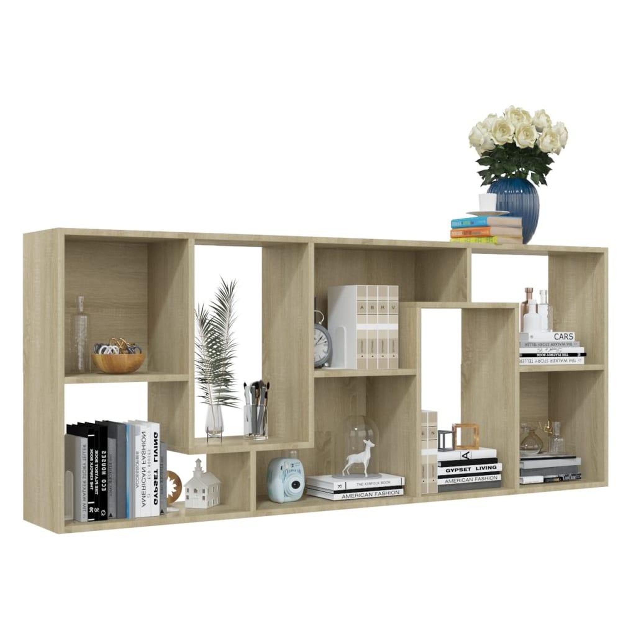 Voir la diapositive 5 : VIDAXL Bibliotheque Chene sonoma 67x24x161 cm Bois d'ingenierie