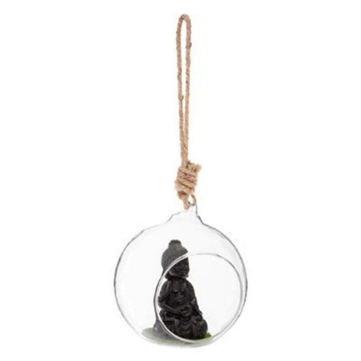 ATMOSPHERA Boule en Verre Suspendue  Bouddha  10cm Transparent