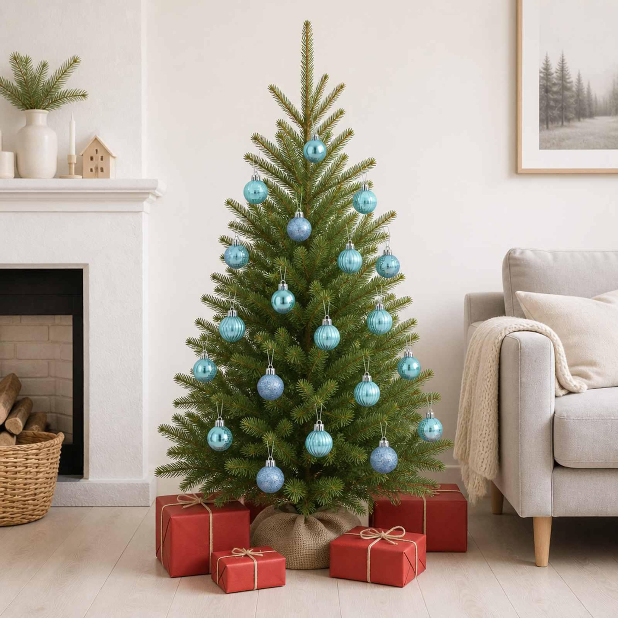 Voir la diapositive 2 : VIDAXL Ensemble de boules de Noël 150 pc Turquoise Diam. 3 cm