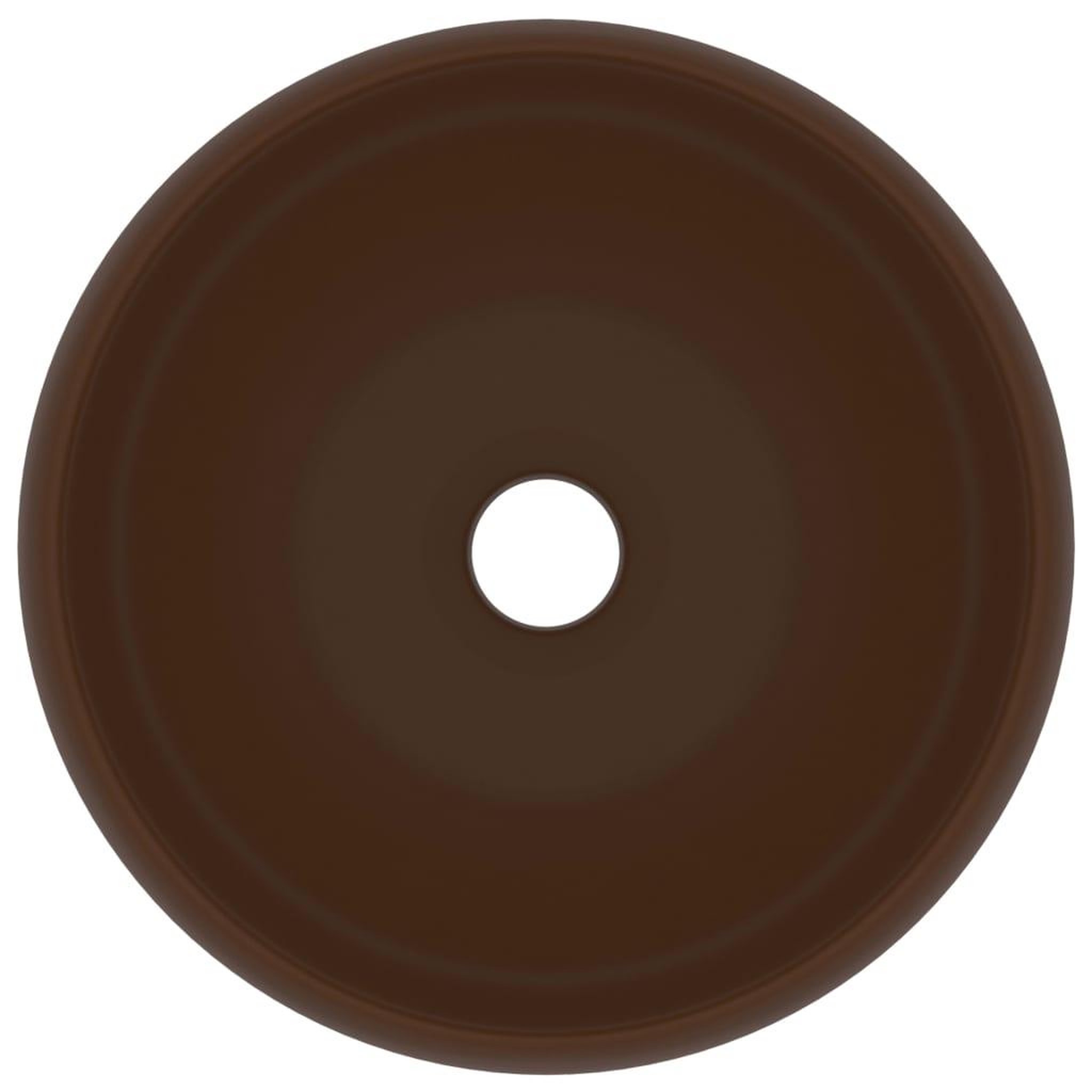 Voir la diapositive 3 : VIDAXL Lavabo rond de luxe Marron fonce mat 40x15 cm Ceramique