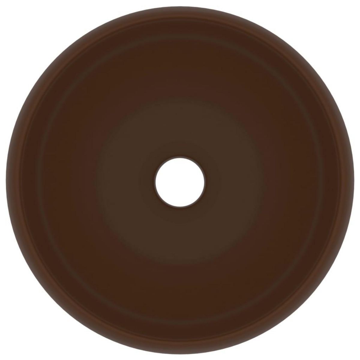 VIDAXL Lavabo rond de luxe Marron fonce mat 40x15 cm Ceramique