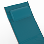 Voir la diapositive 6 : ID MARKET Lot de 2 transats de jardin inclinables en acier HAVANE toile bleu canard avec coussin