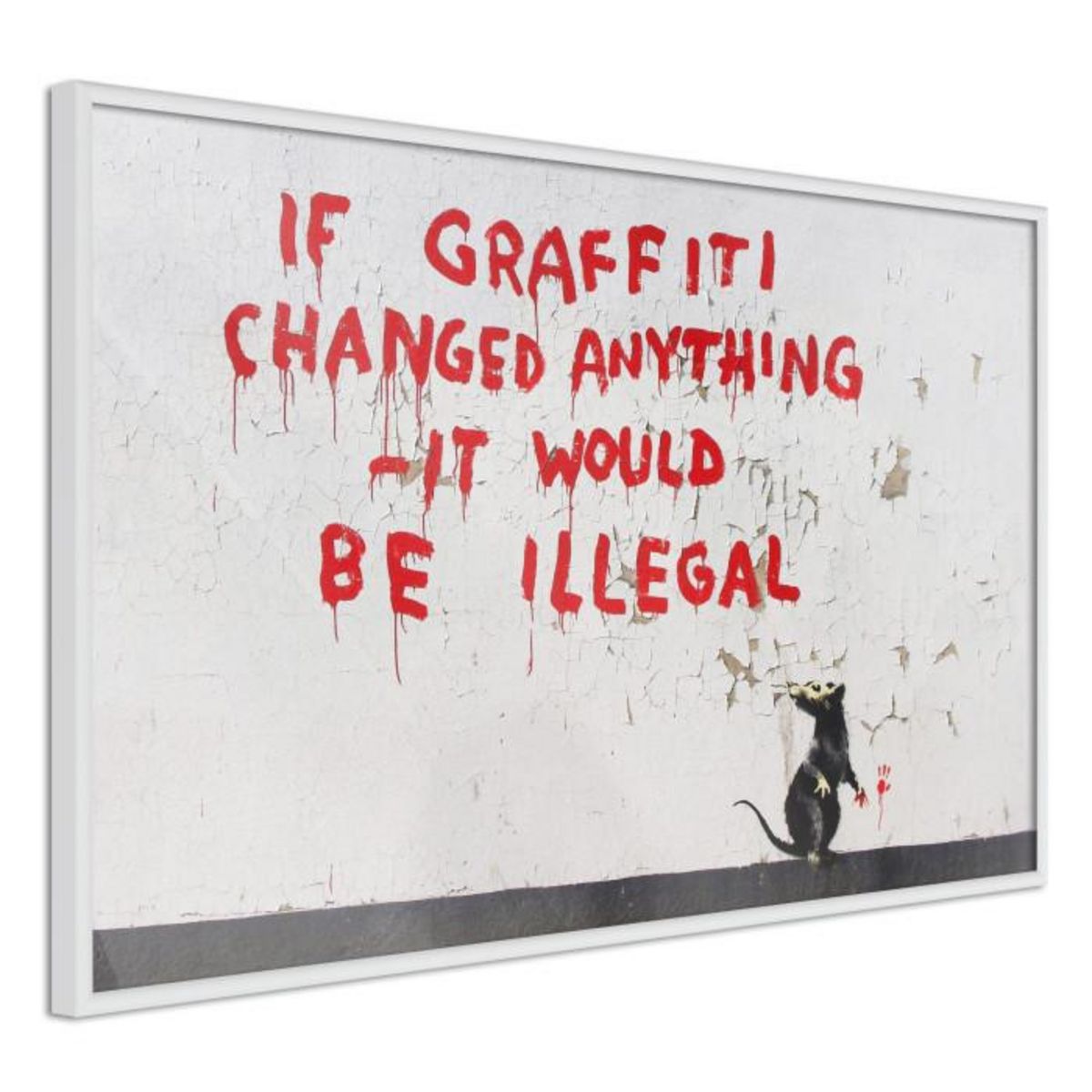 Paris Prix Affiche Murale Encadrée  Banksy If Graffiti Changed Anything