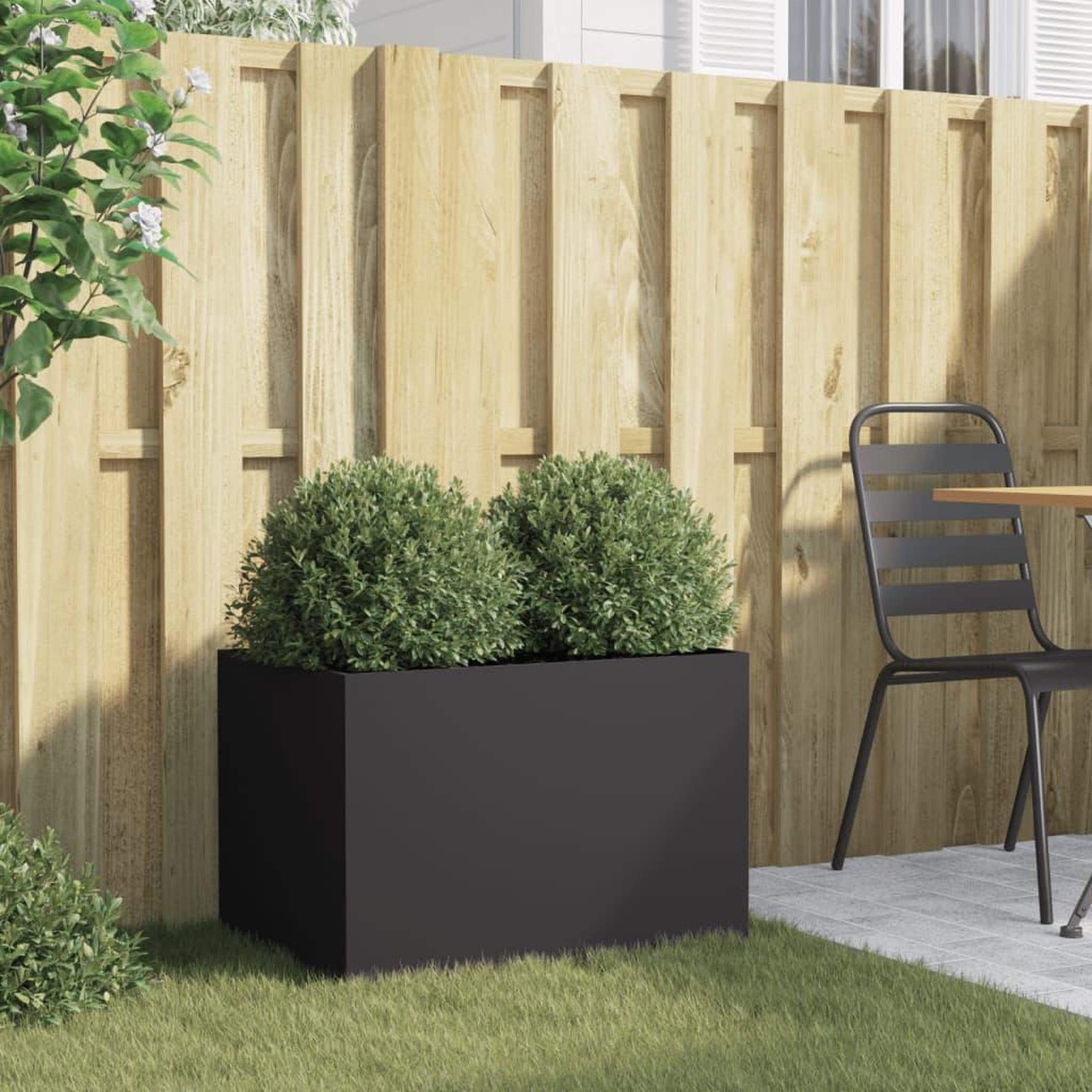 Voir la diapositive 3 : VIDAXL Jardiniere noir 62x40x39 cm acier
