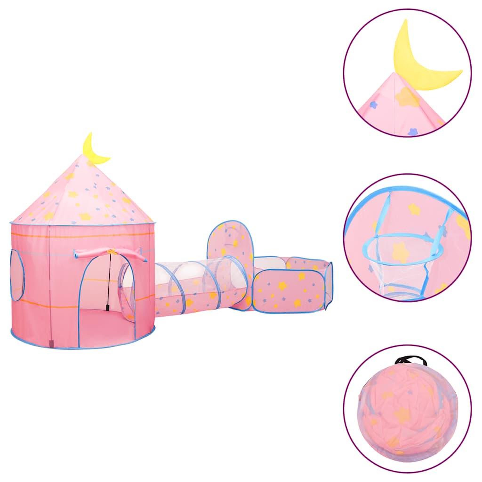 VIDAXL Tente de jeu pour enfants Rose 301x120x128 cm
