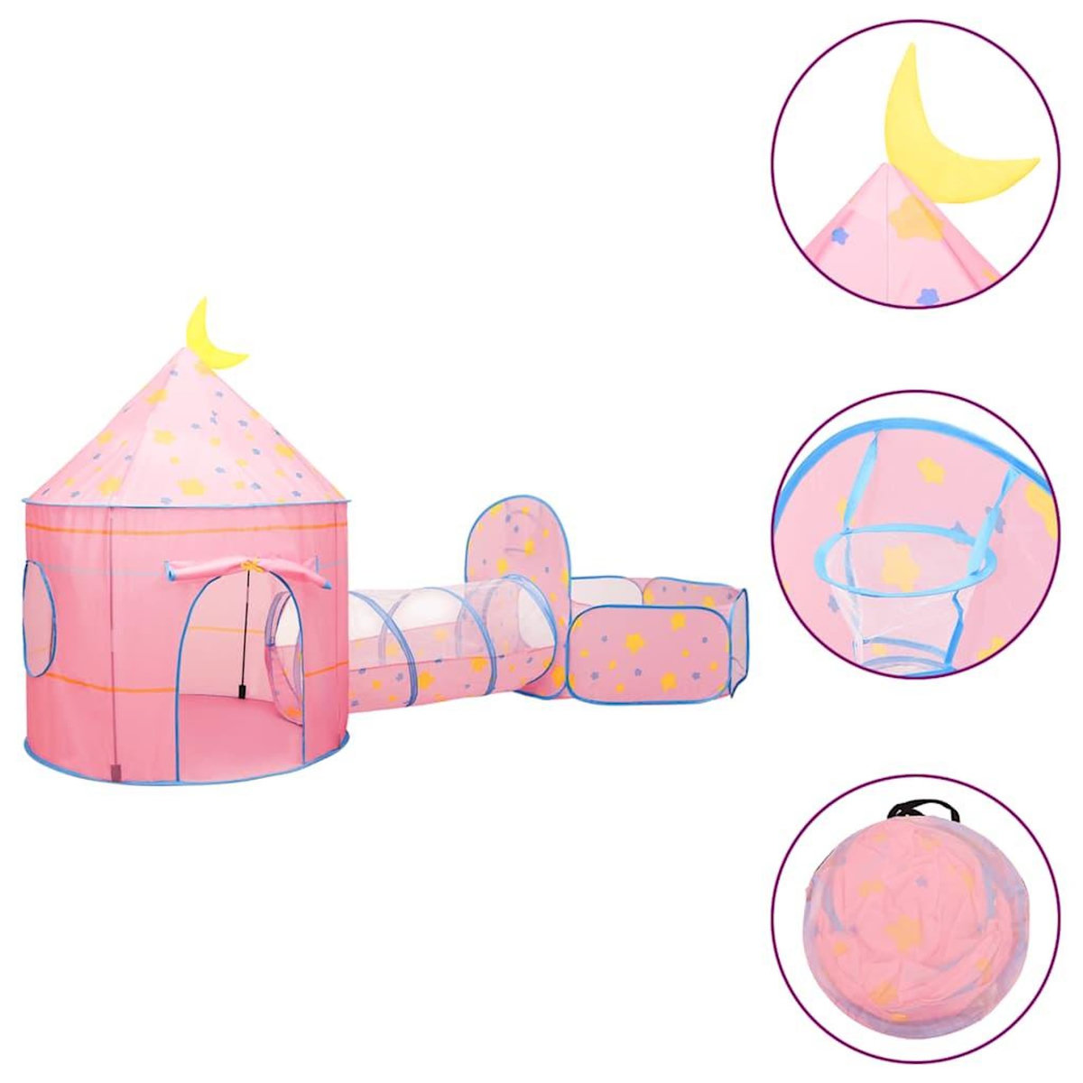 VIDAXL Tente de jeu pour enfants Rose 301x120x128 cm
