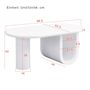 Voir la diapositive 3 : MERAX Table basse ovale blanc - 53,5x98,5 cm mdf