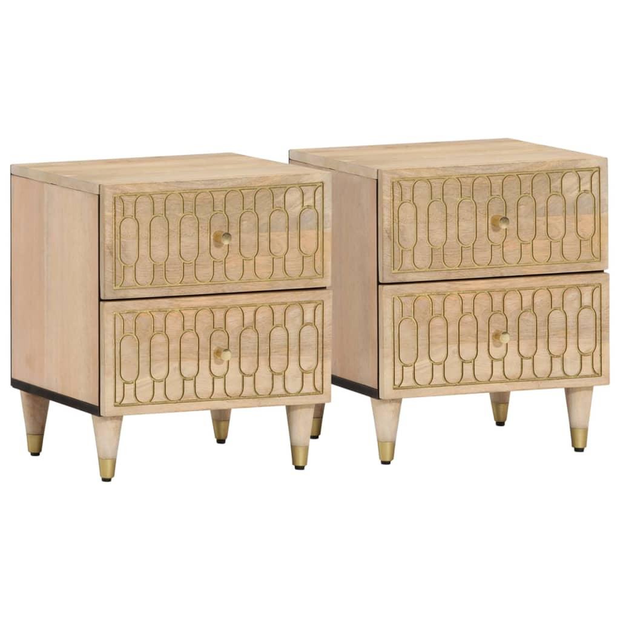 Voir la diapositive 4 : VIDAXL Tables de chevet 2 pcs 40x33x46 cm Bois de manguier solide